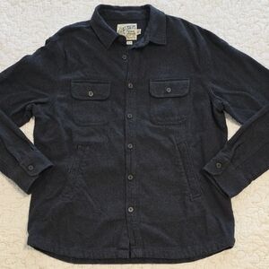 XL Grayers Charcoal Grey Shirt Jacket - Men's Flannel Twill